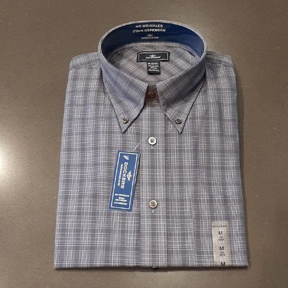 Dockers Men's Blue Plaid Long Sleeve Shirt - Picture 1 of 5